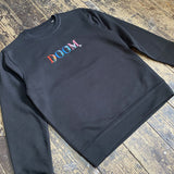 Doom Designer RIP Embroidered Organic Premium Sweatshirt Black