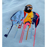 Actual Fact Premium Biggie Coogi Paint Drip Embroidered Hoodie In Sky Blue