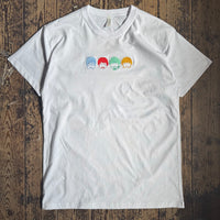 Actual Fact  Beatles Faces Premium embroidery White T-shirt