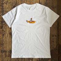 Actual Fact  Beatles Yellow Submarine Premium embroidery White T-shirt