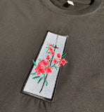 Actual Fact Katana & Sakura Premium Samurai embroidered Black T-shirt