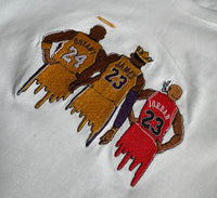 Actual Fact Basketball Legends Premium embroidery White T-shirt