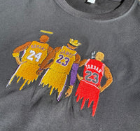 Actual Fact Basketball Legends Premium embroidery Black T-shirt
