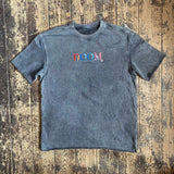 Doom Designer RIP Embroidered Heavyweight oversized T-shirt Enzyme Wash