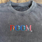 Doom Designer RIP Embroidered Heavyweight oversized T-shirt Enzyme Wash