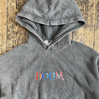 Doom Designer RIP Embroidered Oversized Heavyweight Hoodie Enzyme Wash