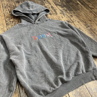 Doom Designer RIP Embroidered Oversized Heavyweight Hoodie Enzyme Wash