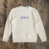 Doom Designer RIP Embroidered Organic Premium Sweatshirt Natural Raw
