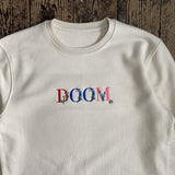 Doom Designer RIP Embroidered Organic Premium Sweatshirt Natural Raw