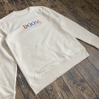 Doom Designer RIP Embroidered Organic Premium Sweatshirt Natural Raw