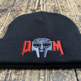 Doom DM Roll Up Embroidered Beanie In Black