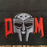 Doom DM Roll Up Embroidered Beanie In Black