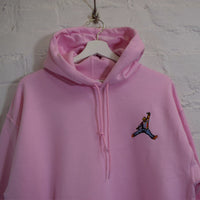 Biggie x Jordan Embroidered Hoodie In Pink