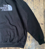 The Ghost Face Big Embroidery Hoodie In Black