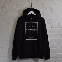 36 Chambers White Printed Hoodie In Black