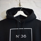 36 Chambers White Printed Hoodie In Black