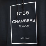 36 Chambers White Printed Hoodie In Black