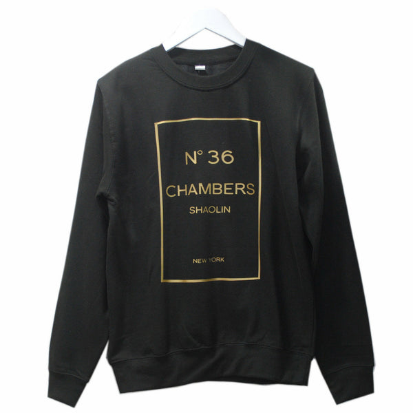 36 Chambers Gold Printed Sweatshirt In Black