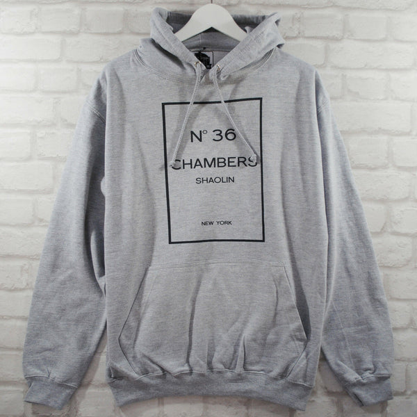 36 Chambers Black Printed Hoodie In Grey