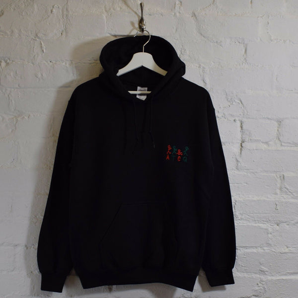 ATCQ Stick People Embroidered Hoodie In Black