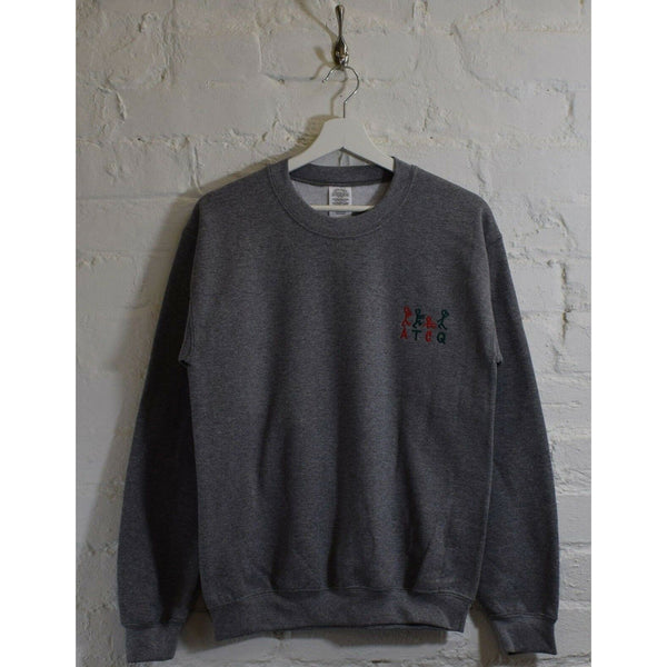 ATCQ Stick People Embroidered Sweatshirt In Grey