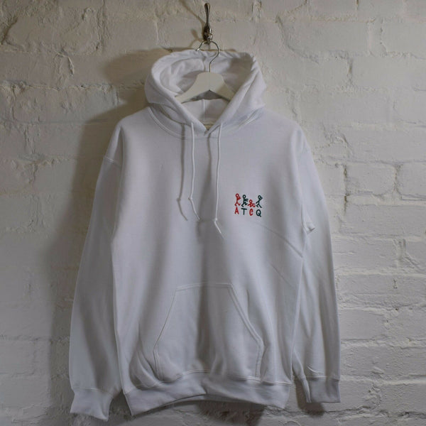 ATCQ Stick People Embroidered Hoodie In White