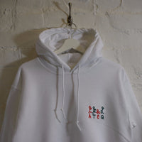 ATCQ Stick People Embroidered Hoodie In White