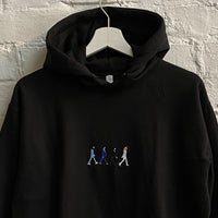 Abbey Road Embroidered Hoodie In Black