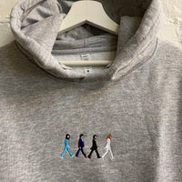 Abbey Road Embroidered Hoodie In Grey