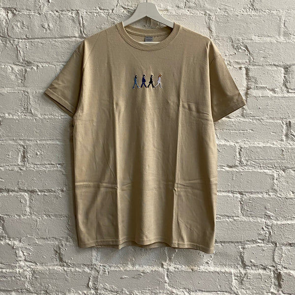 Abbey Road Embroidered Tee In Sand