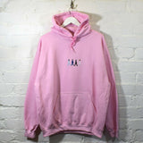 Abbey Road Embroidered Hoodie In Pink