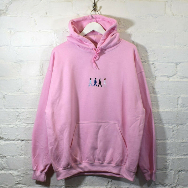 Abbey Road Embroidered Hoodie In Pink