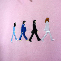 Abbey Road Embroidered Hoodie In Pink