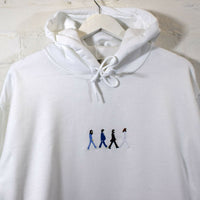 Abbey Road Embroidered Hoodie In White