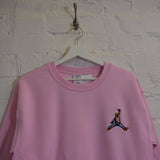 Biggie X Jordan Embroidered Sweatshirt In Pink