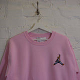Biggie X Jordan Embroidered Sweatshirt In Pink