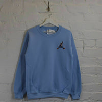 Biggie X Jordan Embroidered Sweatshirt In Sky Blue