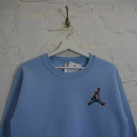 Biggie X Jordan Embroidered Sweatshirt In Sky Blue