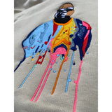 Actual Fact Premium Biggie Coogi Paint Drip Embroidered Hoodie In Desert Dust