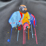 Actual Fact Premium Biggie Coogi Paint Drip Embroidered Hoodie In Black