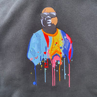 Actual Fact Premium Biggie Coogi Paint Drip Embroidered Hoodie In Black