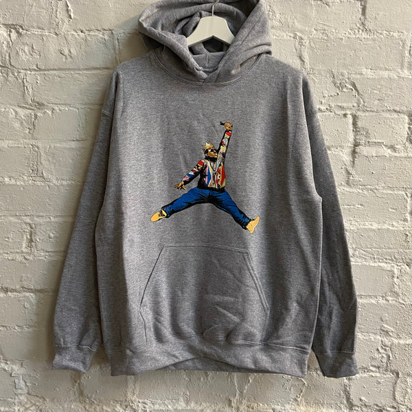 Biggie X Jordan Printed Hoodie In Grey