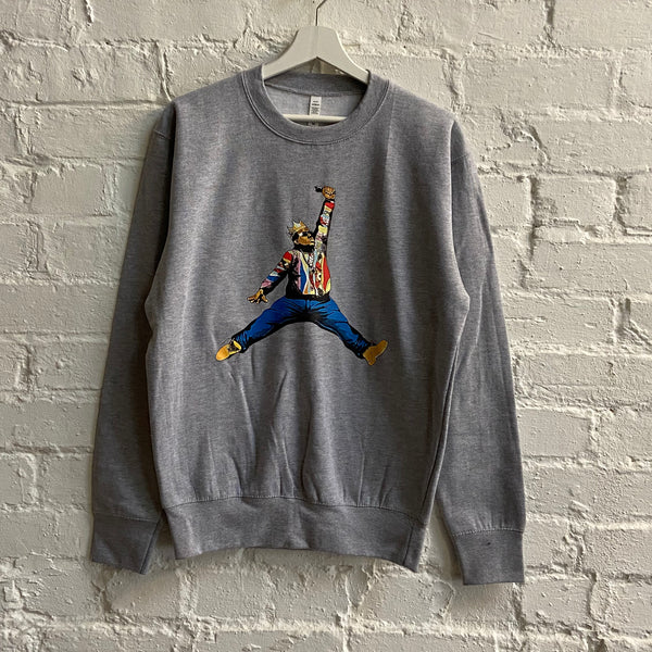 Biggie X Jordan Printed Sweatshirt In Grey