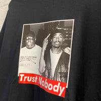 Biggie & Tupac Trust Nobody Printed Long Sleeve Tee In Black