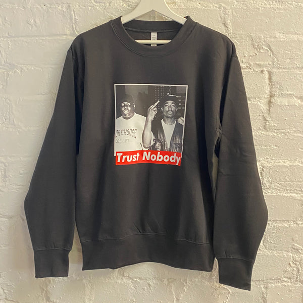 Trust Nobody Biggie & Tupac Printed Sweatshirt In Black