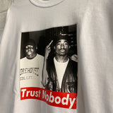 Biggie & Tupac Trust Nobody Printed Long Sleeve Tee In White