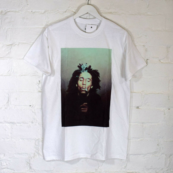 Bob Marley Smoke Printed Tee In White