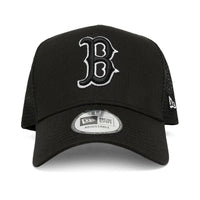 New Era A Frame Trucker Curve Peak Boston Red Sox Cap In Black