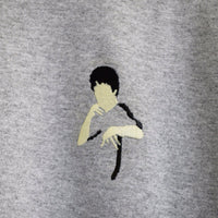 Bruce Lee Embroidered Long Sleeve Tee In Grey
