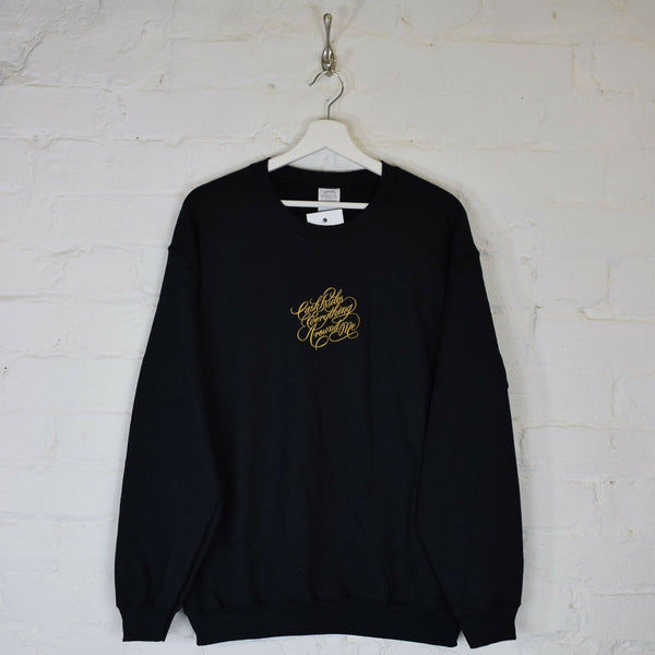 Cash Rules Everything Embroidered Sweatshirt In Black